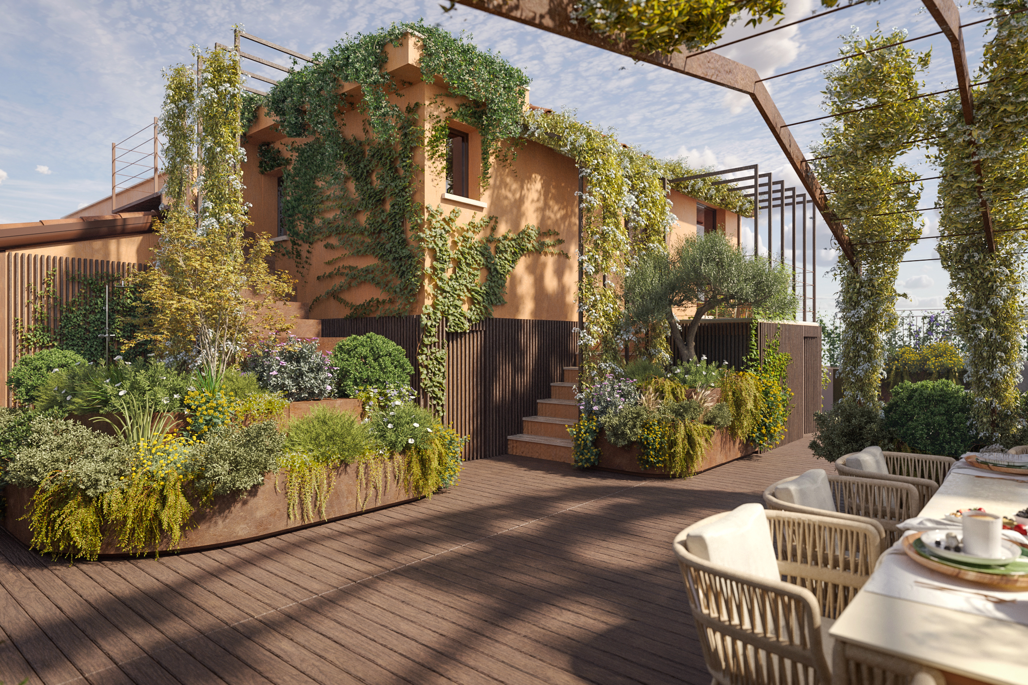 Exterior rendering – terrazzo – Roma