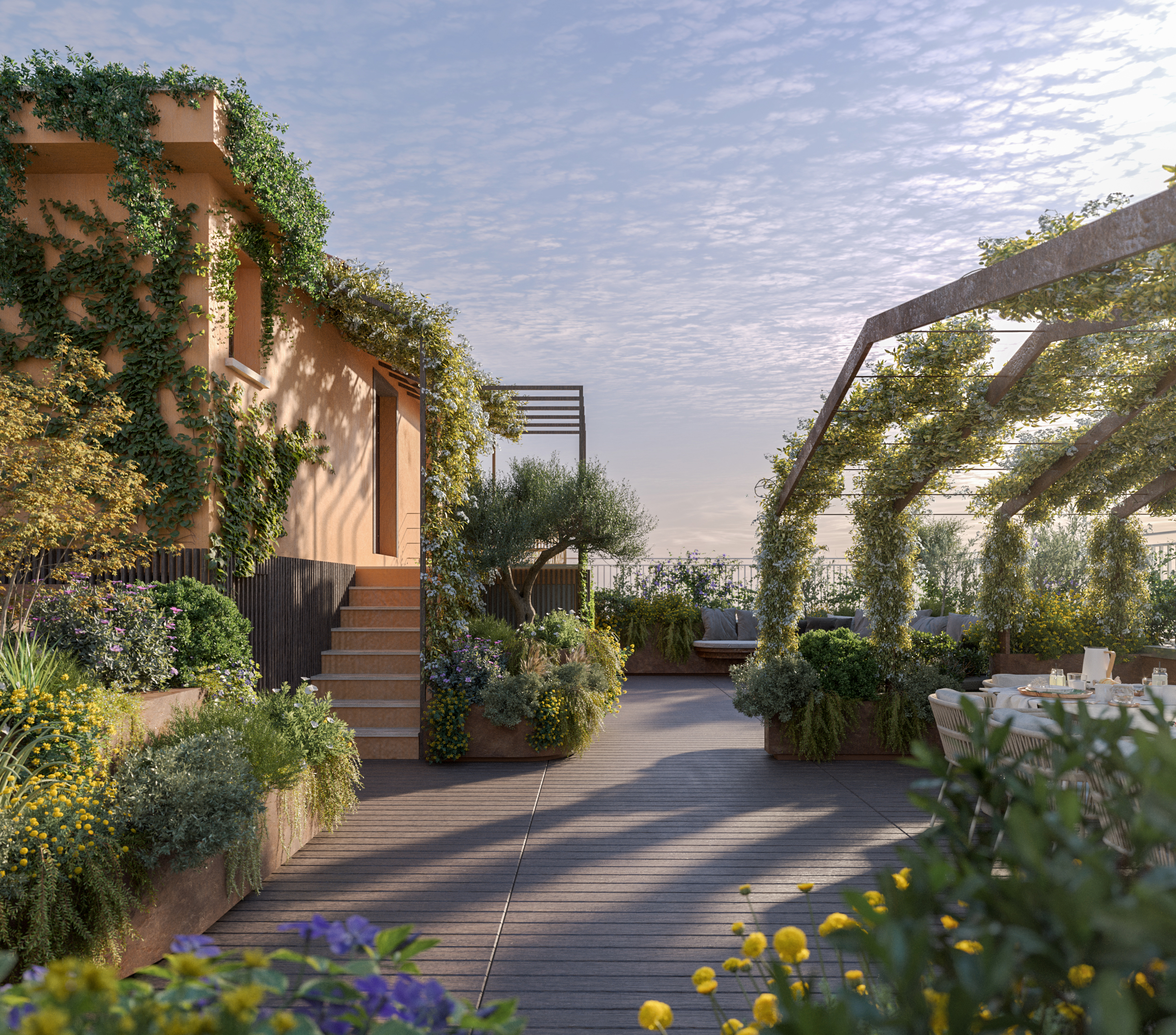 rendering esterno terrazzo roma danilo sacco daturarendering