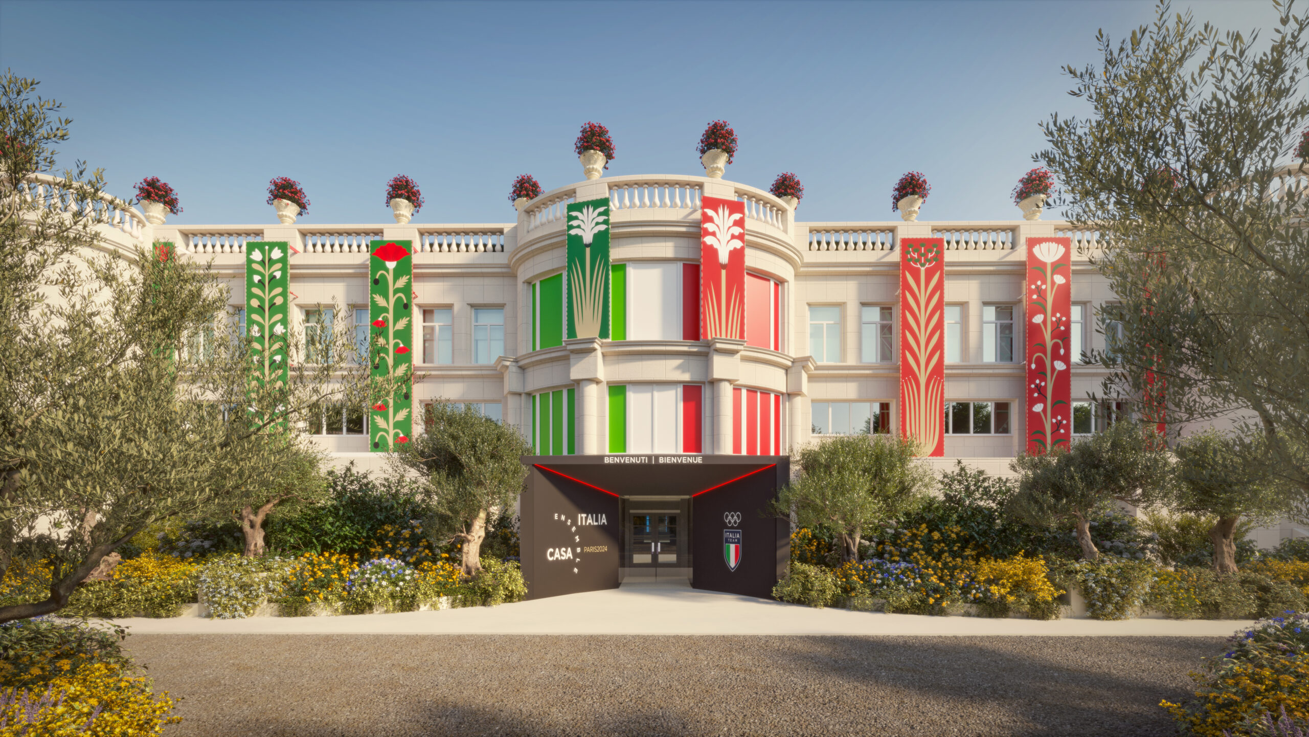 rendering casa italia olimpiadi parigi 2024 Danilo Sacco