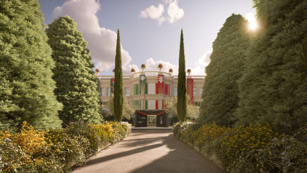 Casa Italia | Olimpiadi Parigi 2024 Visualizzazione paesaggistica e architettonica
