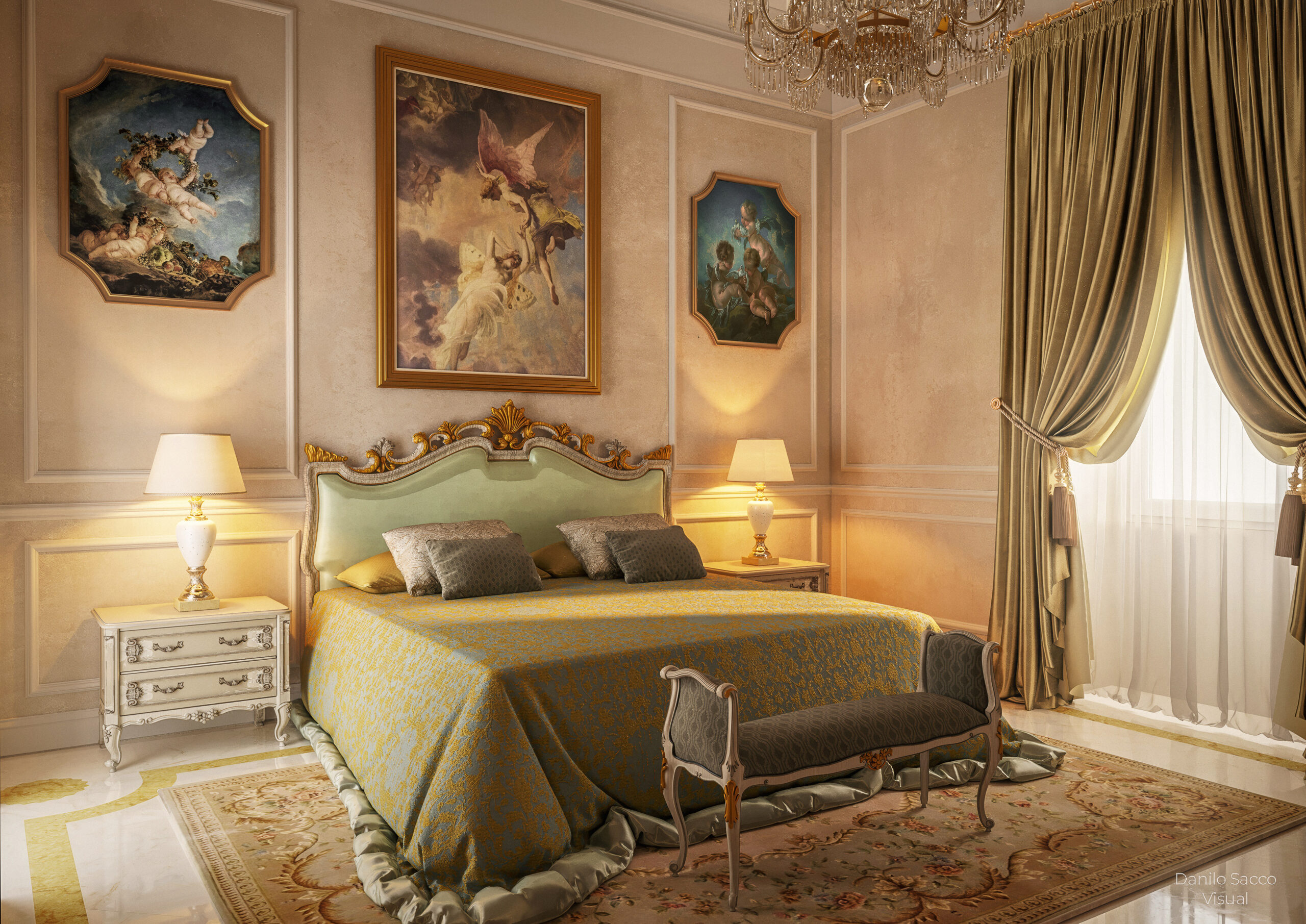 Interior Rendering – Appartamento classico – Roma - Immagine 3