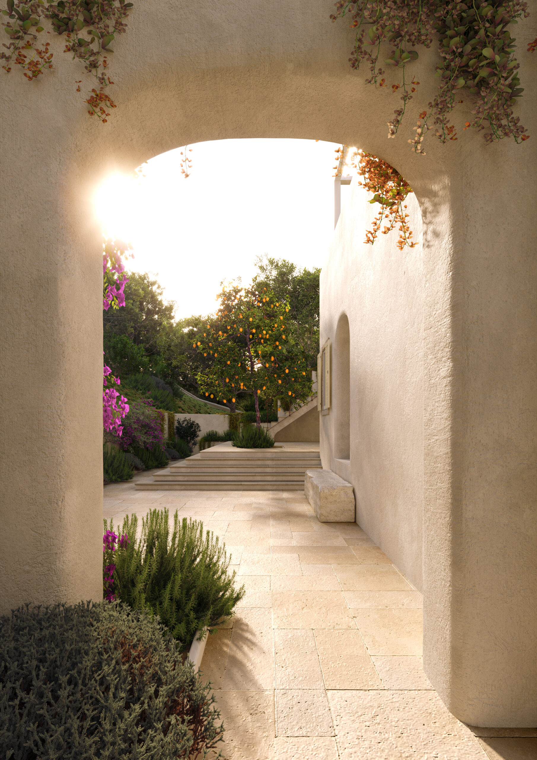 exterior rendering private villa Sabaudia