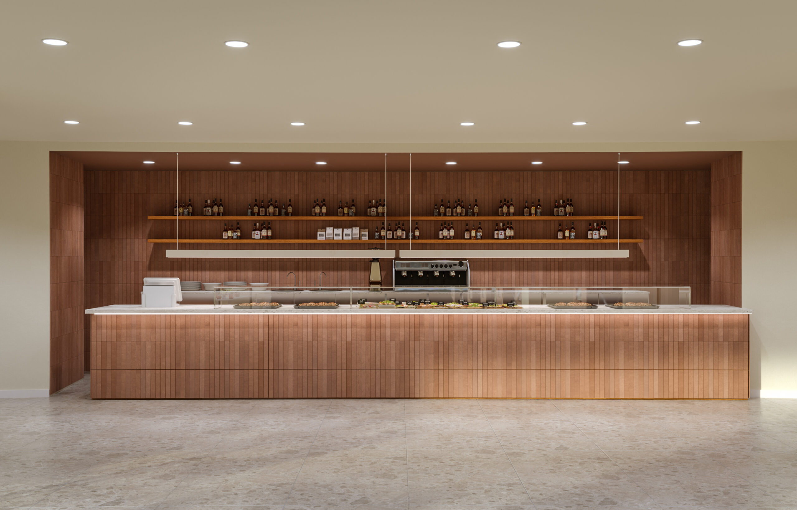 Bar caffetteria auditorium rendering