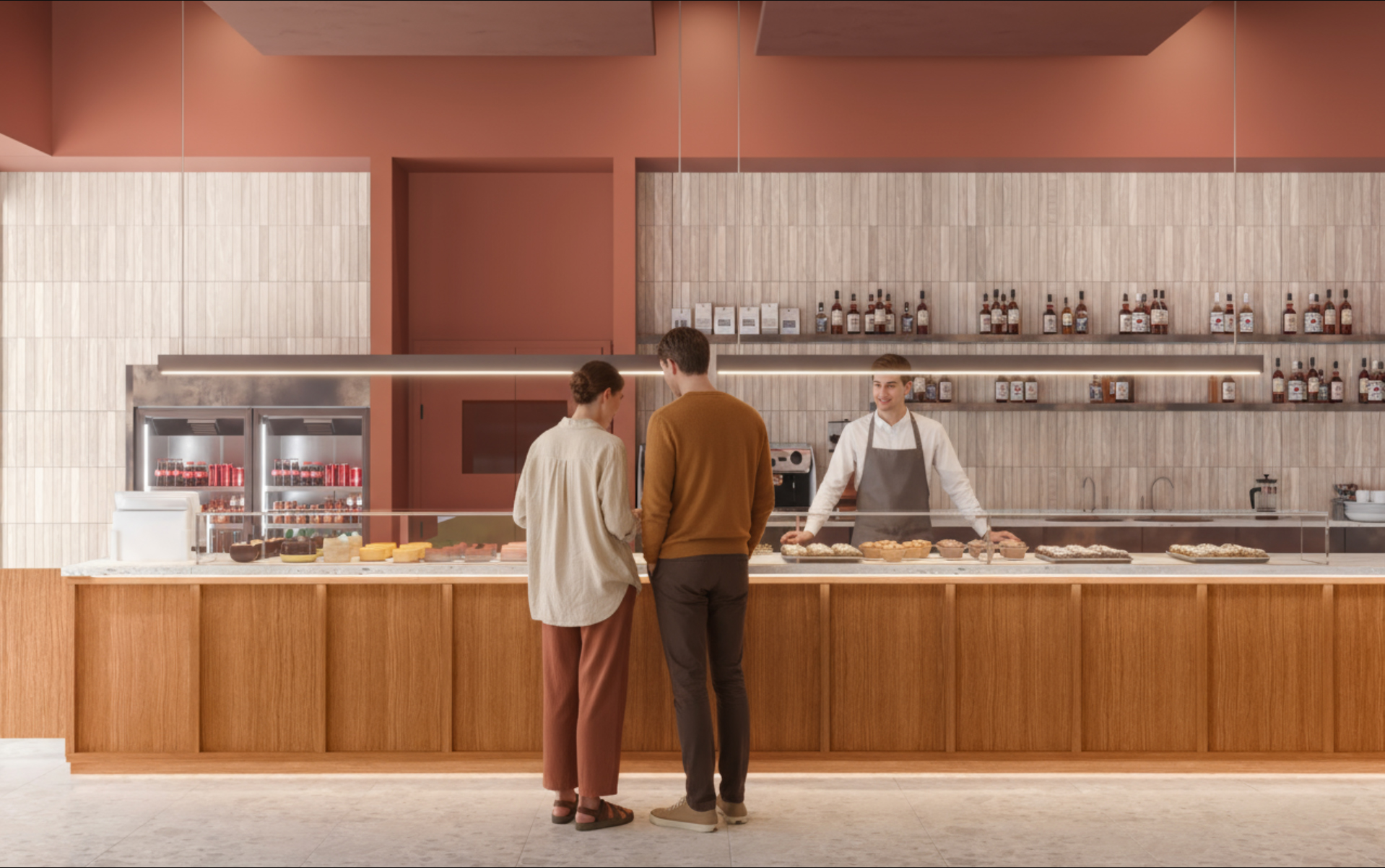 Bar caffetteria auditorium rendering