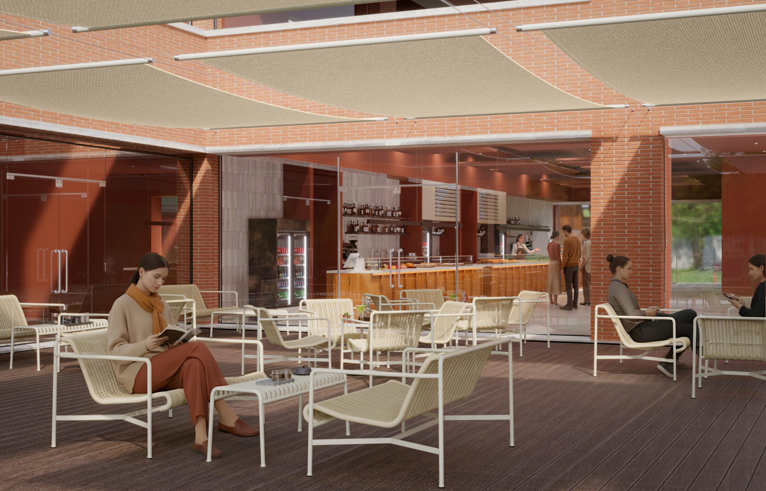 Bar caffetteria auditorium rendering