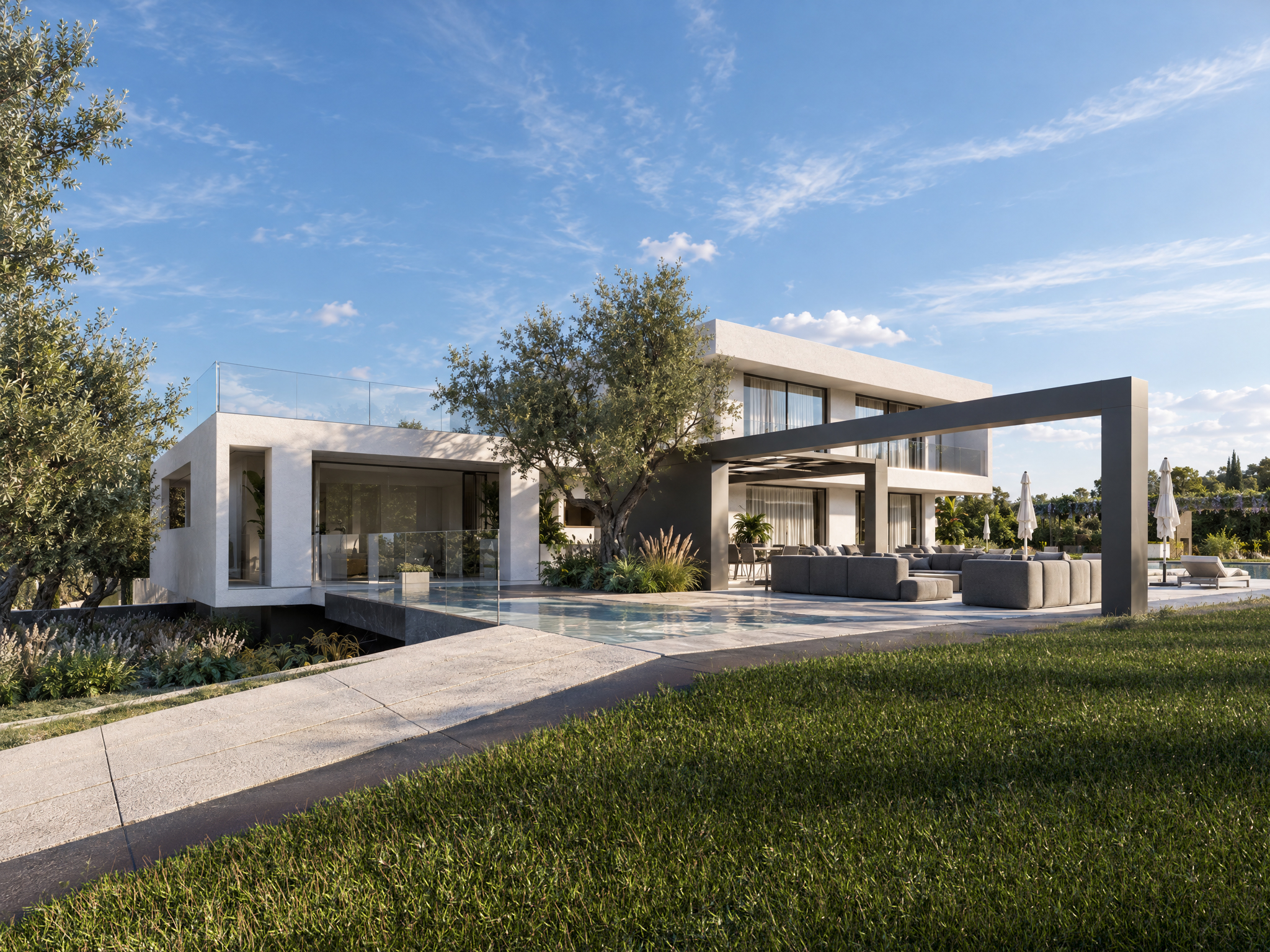 Villa contemporanea  – Exterior & Landscape Rendering - Immagine 2